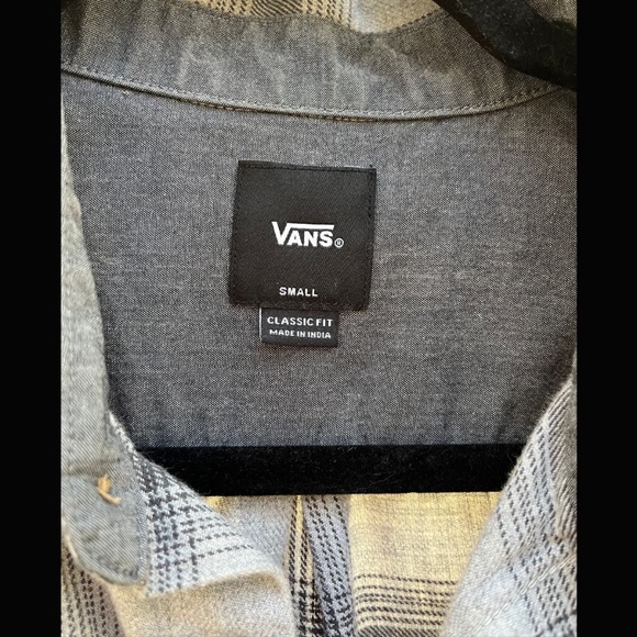 Vans Grey Flannel "Off the Wall" Button-Down Shirt - Men's Size Small - Picture 4 of 7